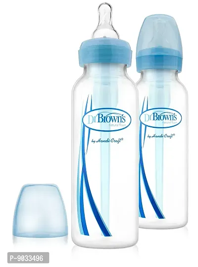 Dr. Brown's Narrow Neck Options Baby Bottle 8oz 2 Pack of 2, Blue)-thumb3