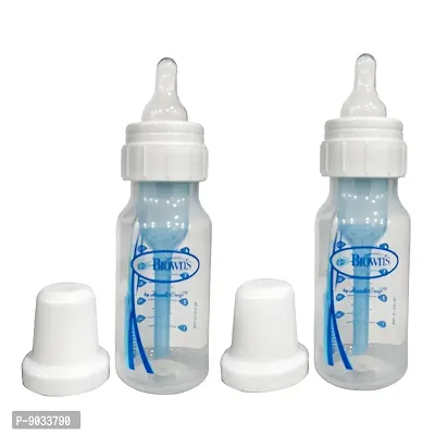 Dr. Brown's Natural Flow Standard Neck Feeding Bottle (Pack of 2, White)