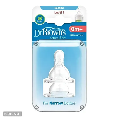 Dr. Brown's Natural Flow Level 1 Standard Nipple (Pack of 1, White)-thumb2