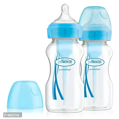 Dr. Brown's Options Wide-Neck Bottles, 2-Pack, Blue, 9 Oz