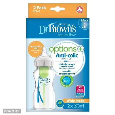 Dr. Brown's Options Wide Neck (270 Ml, Multicolor, Pack of 2)