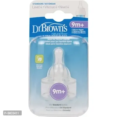 Dr Brown's Natural Flow Y-Cut Narrow Nipple (Clear, 9 M) -Set of 2-thumb0