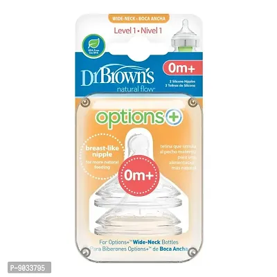 Dr Brown's Bottle of Milk for Baby with Fast aerating Nipple Medium Slow Flow 2pk
