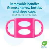 Dr. Brown's Options+ Sippy Spout Baby Bottle with 100% Silicone Handle, Pink, 8 Ounce-thumb4