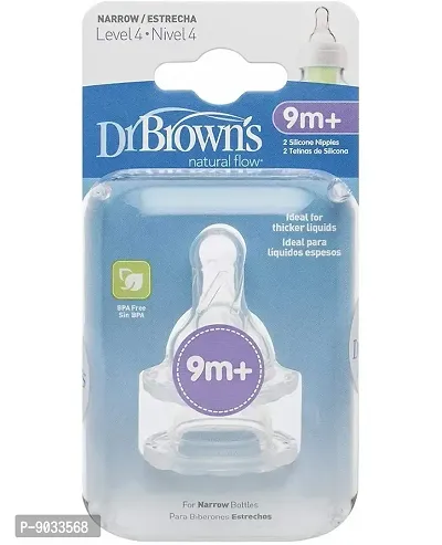 Dr. Brown's Natural Flow Level 4 Standard Neck Nipple (Pack of 4)-thumb0