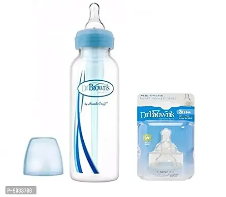 Dr. Brown's Natural Flow Standard Neck Bottle with Level 2 Sta (Pack of 1, Multicolor)-thumb0