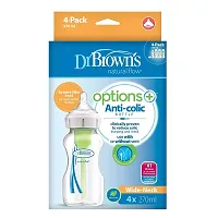Dr. Brown's Dr.Brown's Dr Options Wide Neck Bottle 270 ml Pack of 2, White)-thumb1