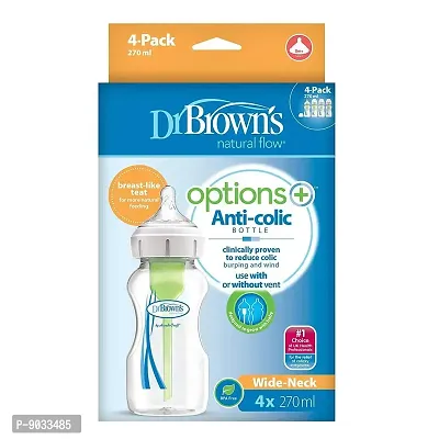 Dr. Brown's Dr.Brown's Dr Options Wide Neck Bottle 270 ml Pack of 2, White)-thumb2