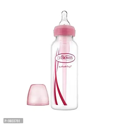 Dr. Brown's Natural Flow Options Polypropylene Standard Neck Baby Bottle (250 Ml, Pink)