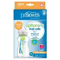 Dr. Brown's Options Wide Neck Bottle 9 Oz (Pack of 2, White)-thumb2