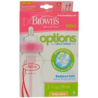 Dr. Brown's Bpa Free Options 9 Ounce Wide Neck Bottles (Pink, Pack of 2)-thumb1