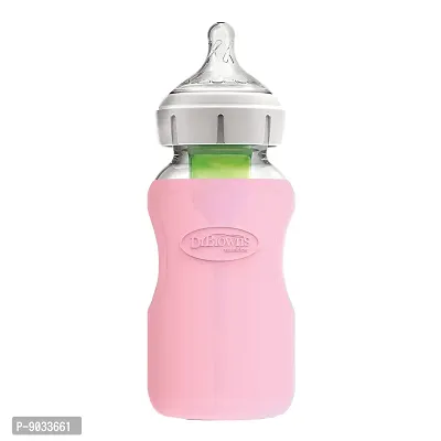 Kidsland Wide Neck Glass Bottle Sleeve 9 oz - Light Pink-thumb3