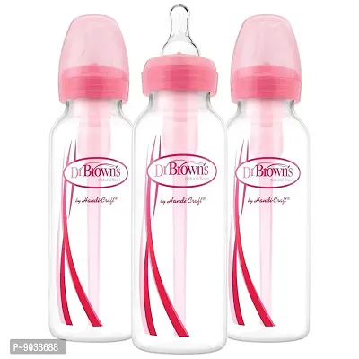 Kidsland Options Narrow Bottle 3 Pack - 8 oz - Pink-thumb0