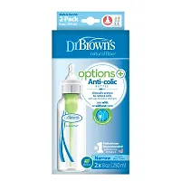 Dr. Brown's Narrow Neck Options Baby Bottle (250 Ml, Pack of 2, White)-thumb1