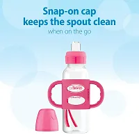 Dr. Brown's Options+ Sippy Spout Baby Bottle with 100% Silicone Handle, Pink, 8 Ounce-thumb3