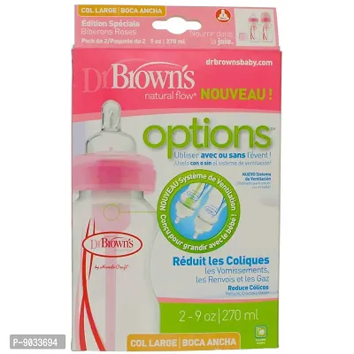 Dr. Brown's Bpa Free Options 9 Ounce Wide Neck Bottles (Pink, Pack of 2)-thumb4