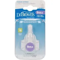 Dr Brown's Natural Flow Y-Cut Narrow Nipple (Clear, 9 M) -Set of 2-thumb2