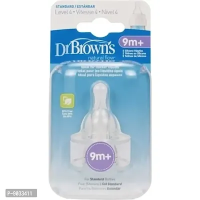 Dr Brown's Natural Flow Y-Cut Narrow Nipple (Clear, 9 M) -Set of 2-thumb3