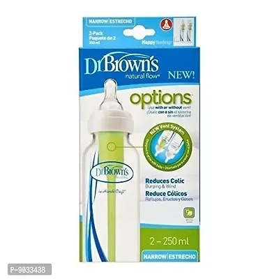 Dr. Brown's Narrow Neck Options Baby Bottle (250 Ml, Pack of 2, White)-thumb4