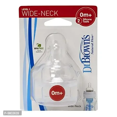 Dr. Brown's Level 1 Wide Neck Nipple (Pack of 6, White)-thumb2