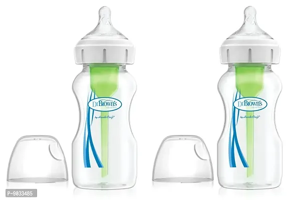 Dr. Brown's Dr.Brown's Dr Options Wide Neck Bottle 270 ml Pack of 2, White)
