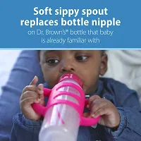 Dr. Brown's Options+ Sippy Spout Baby Bottle with 100% Silicone Handle, Pink, 8 Ounce-thumb2