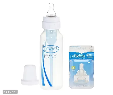 Dr. Brown's Natural Flow Standard Neck Bottle with Level 2 Sta (Pack of 1, Multicolor)