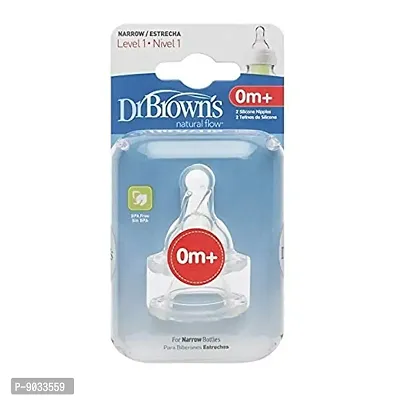 Dr. Brown's Natural Flow Level 1 Standard Neck Nipple (Pack of 5)-thumb0