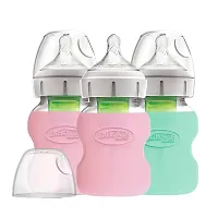 Kidsland Wide Neck Glass Bottle Sleeve 5 oz - Light Pink-thumb4