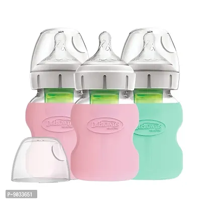 Kidsland Wide Neck Glass Bottle Sleeve 5 oz - Light Pink-thumb5