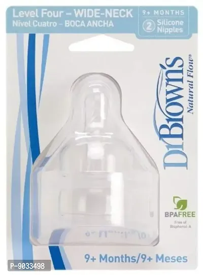 Dr. Brown's Natural Flow Level 4 Wide Neck Nipple Kids (Pack of 2, White)
