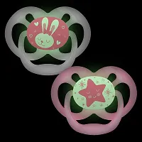 Dr. Brown's Advantage Glow in The Dark 2 Piece Stage 2 Pacifie (Pack of 2, Pink)-thumb2