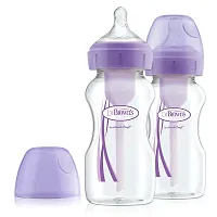 Dr. Brown's 9 oz Options+ Wide Neck Bottles (Pack of 2, White)-thumb1