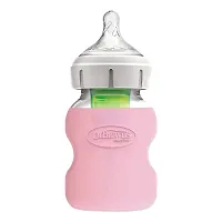Kidsland Wide Neck Glass Bottle Sleeve 5 oz - Light Pink-thumb2