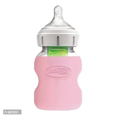 Kidsland Wide Neck Glass Bottle Sleeve 5 oz - Light Pink-thumb3