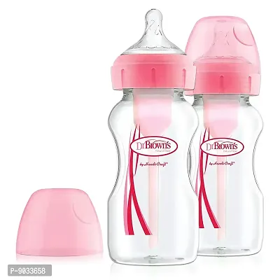 Dr. Brown's Options+ 270 ml Pink Twin Pack Wide Neck Bottles