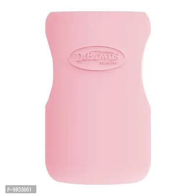 Kidsland Wide Neck Glass Bottle Sleeve 9 oz - Light Pink-thumb0