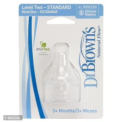 Dr Brown 2pk Level 2 Nipple Size 2ct Dr. Brown's 2pk Level 2 Standard Nipple, 3-6 Months-thumb0