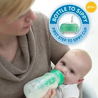 Dr. Brown's Options+ Wide-Neck Baby Bottle with Sippy Spout 2-in-1 Transition Kit, 9 Ounce (Green)-thumb2