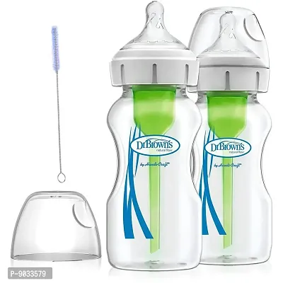 Dr. Brown's 9 oz Options+ Wide Neck Bottles (Pack of 2, White)