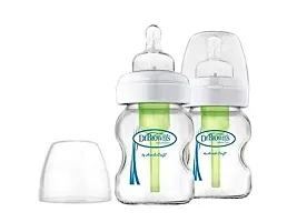 Dr. Brown's Natural Flow Options Wide Neck Baby Bottle (150 Ml, Clear, Set of 2)-thumb1