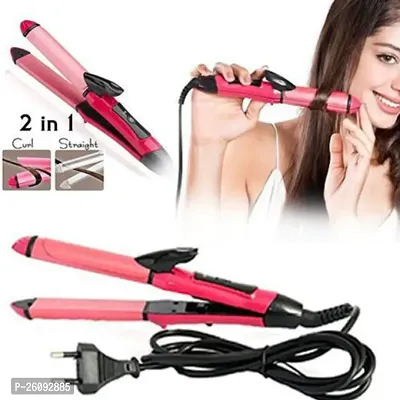 Hair StraightenerCurler Machine 2 In 1 Curl  Straight Hair Iron For Women-thumb0