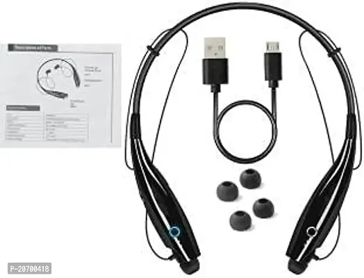 Enhance Your Music Experience with HBS-730 Neckband Bluetooth Headphones. Wireless Sport Stereo Headsets for Android  iOS. Crystal Clear Sound, Handsfree Calls, and Microphone. Sleek Black Design. El-thumb5