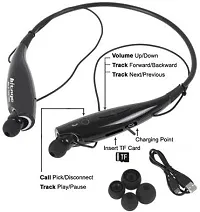 Enhance Your Music Experience with HBS-730 Neckband Bluetooth Headphones. Wireless Sport Stereo Headsets for Android  iOS. Crystal Clear Sound, Handsfree Calls, and Microphone. Sleek Black Design. El-thumb3