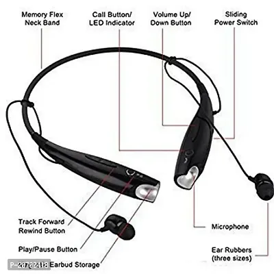 Enhance Your Music Experience with HBS-730 Neckband Bluetooth Headphones. Wireless Sport Stereo Headsets for Android  iOS. Crystal Clear Sound, Handsfree Calls, and Microphone. Sleek Black Design. El-thumb2