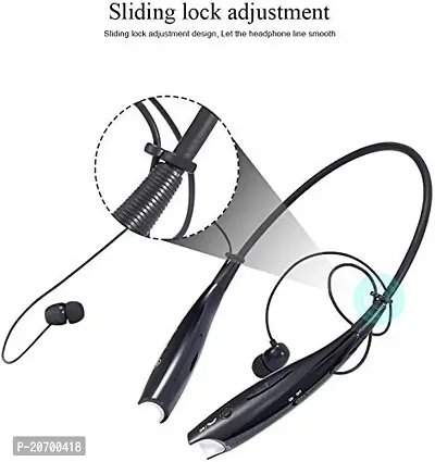 Enhance Your Music Experience with HBS-730 Neckband Bluetooth Headphones. Wireless Sport Stereo Headsets for Android  iOS. Crystal Clear Sound, Handsfree Calls, and Microphone. Sleek Black Design. El-thumb3