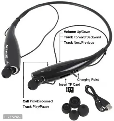 Wireless Sport Stereo Headset: HBS-730 Neckband Bluetooth Headphones - Crystal Clear Sound Handsfree with Mic for Android  iOS (Black). Elevate Your Music Experience Today-thumb5