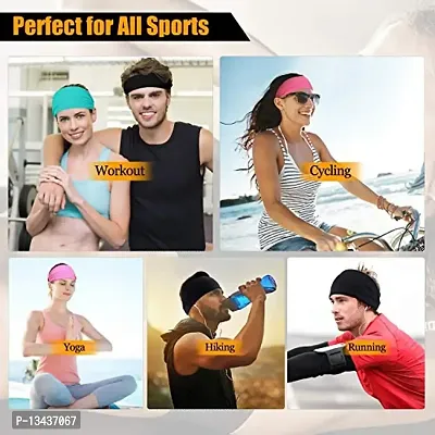 5 Pack Sport Headbands for Men Workout Hair Band Athletic Sweatbands  Non-Slip Moisture Wicking Unisex Head Bands for Running Cycling Training
