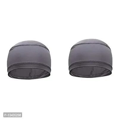 PAROPKAR Helmet Liner Skull Caps Sweat Wicking Cap Running Hats Cycling Skull Caps for Men and Women (Grey Pack of 2)