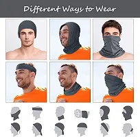 PAROPKAR Under Scarf Hijab Cap Under Caps for Turban Head Wraps Scarf Solid Colour Unisex Stretch Dreadlocks Tube Neck Gaiter Bandana face Mask (Green Maroon)-thumb4